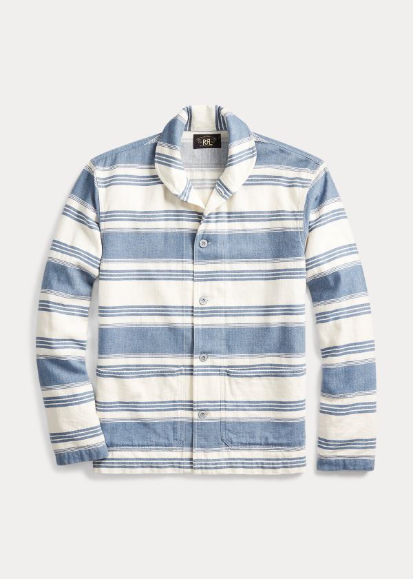 Men's Ralph Lauren Striped Overshirt | 560823DTJ